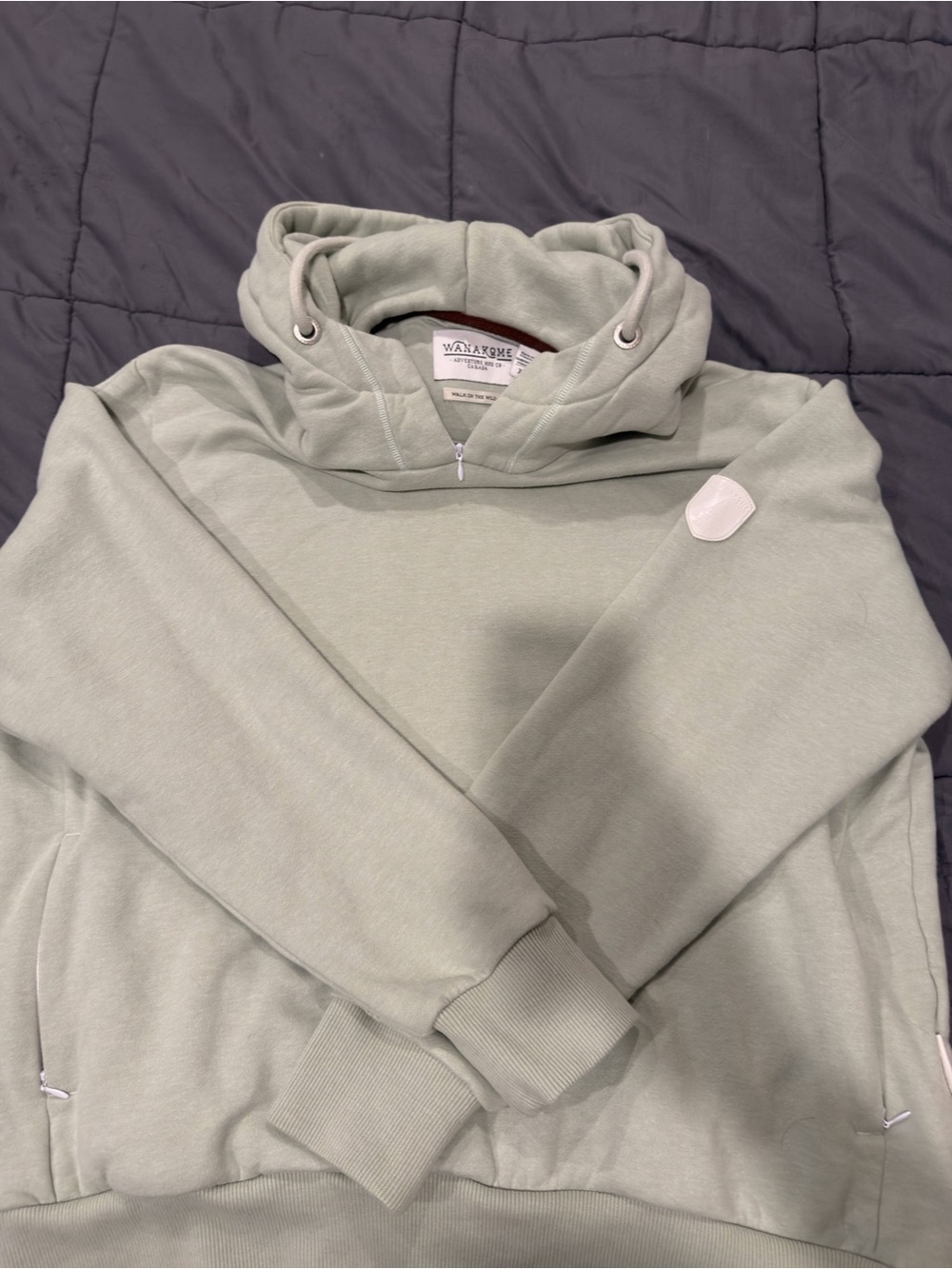 Wanakome Women's Sage Green Cowl Neck Hoodie